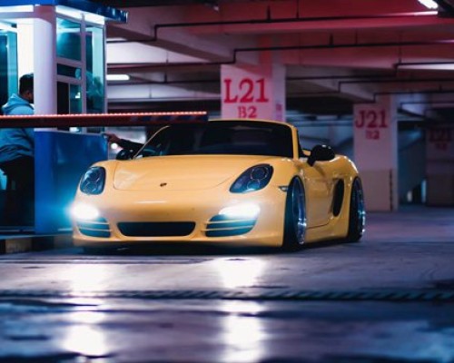 Convertible Porsche Boxster airride pose image