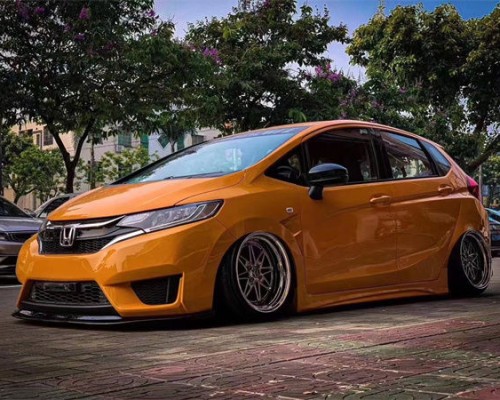 Street sports car orange Honda GK5 airride perfect card edge