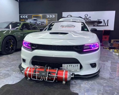 Purple demon pupil Dodge Charger airride seductive posture