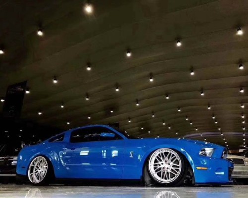 Rebellious Ford Mustang airride violent aesthetics
