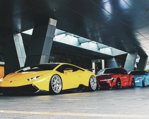 Super dazzling low lying wind Lamborghini Huracan airride