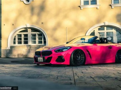 The BMW Z4 convertible airbft airride Pink squat is attractive